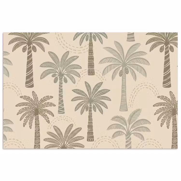 Poster - Palmbomen - Patroon - Tropisch - Beige — 1
