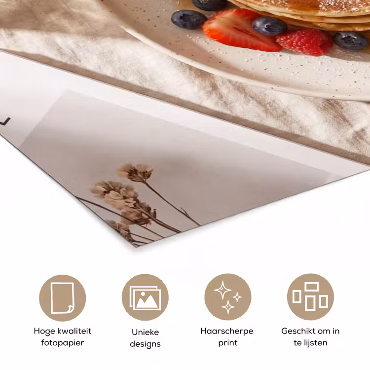 Poster - Pannenkoeken - Bessen - Ontbijt - Modern - Beige — 5