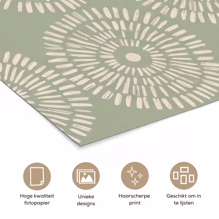 Poster - Patroon - Cirkels - Abstract - Modern - Groen — 5