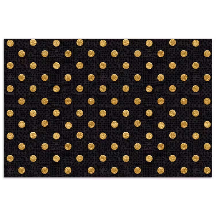 Poster - Polka Dot - Stippen - Goud - Zwart — 1