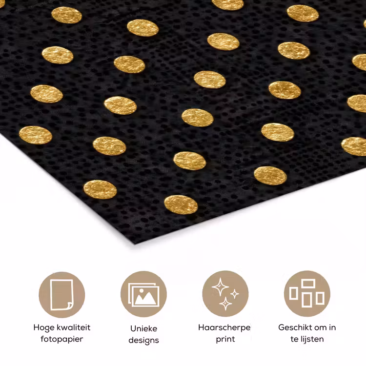 Poster - Polka Dot - Stippen - Goud - Zwart — 5