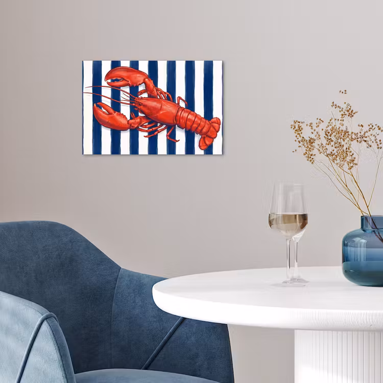 Poster - Schaaldier - Kreeft - Marine - Illustratie - Rood — 4