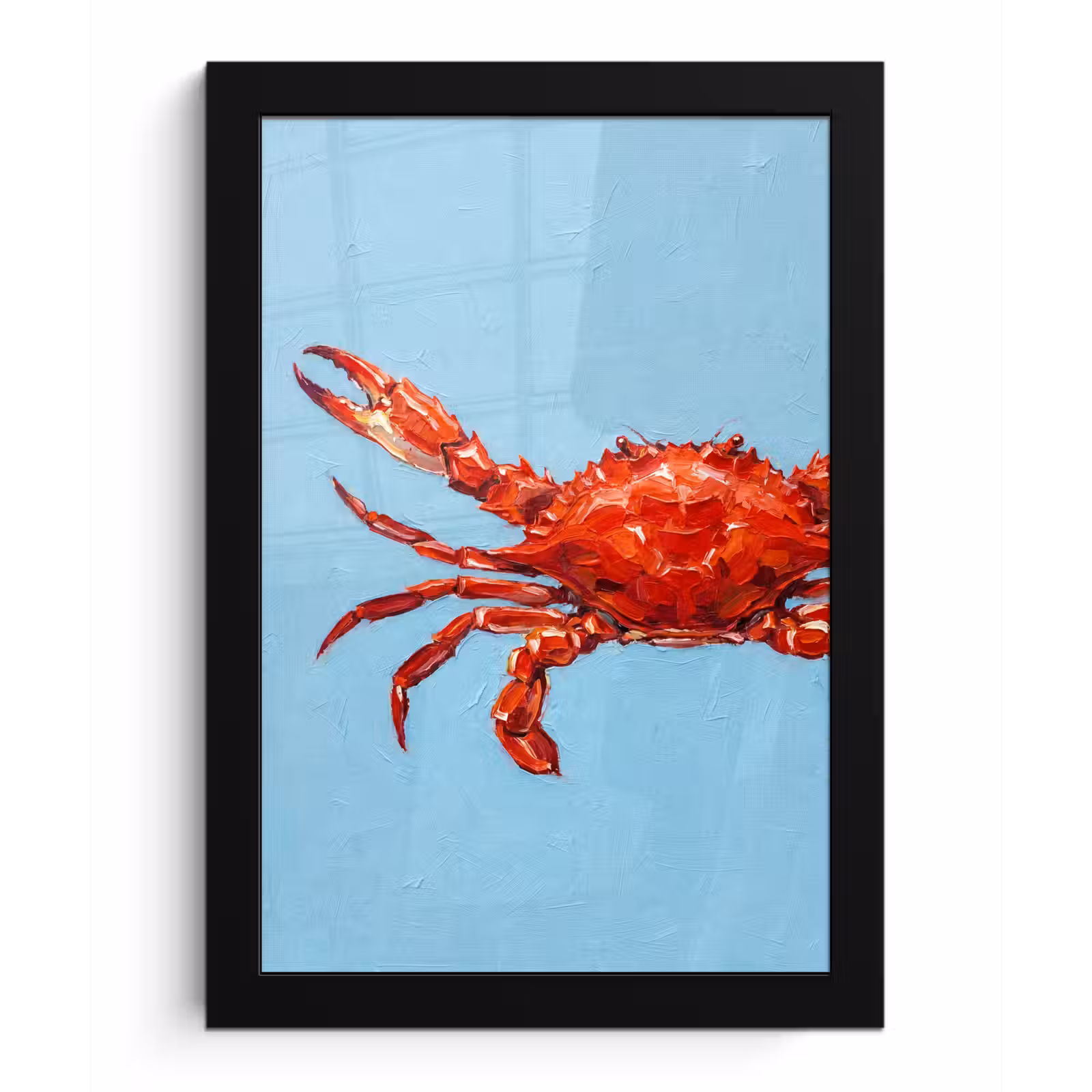 Poster met lijst - Krab - Zee - Dieren - Abstract - Rood — 1