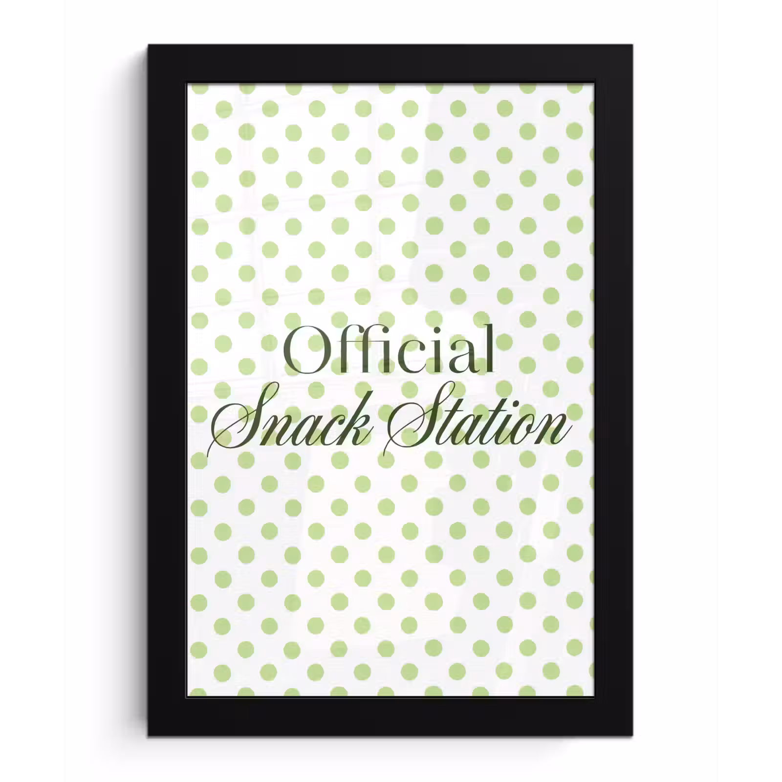 Poster met lijst - Snack Station - Groen - Stippen — 1