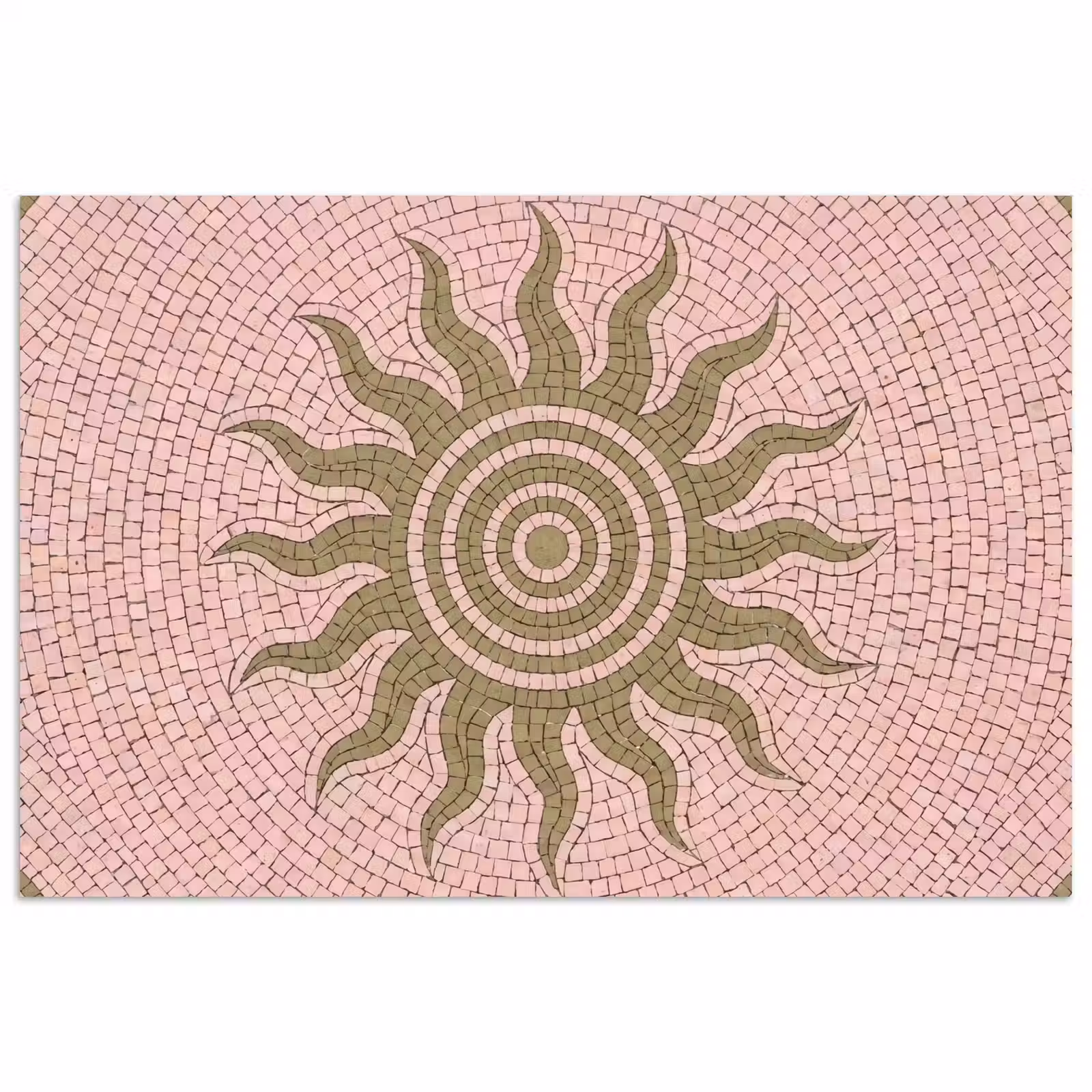 Poster - Mozaïek - Zon - Patroon - Klassiek - Roze — 1