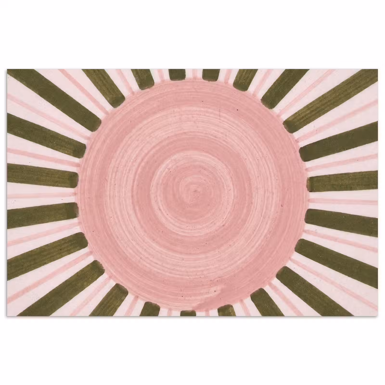 Poster - Patroon - Cirkel - Stralen - Abstract - Roze — 1