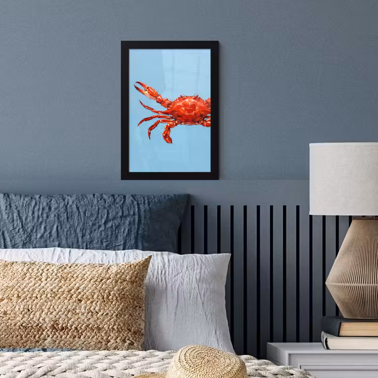 Poster met lijst - Krab - Zee - Dieren - Abstract - Rood — 4