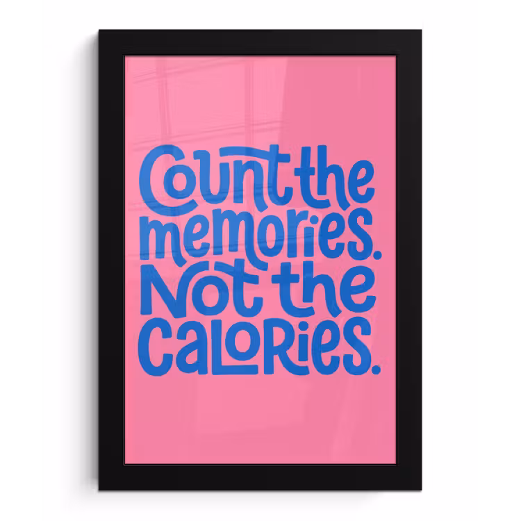 Poster met lijst - Memories - Roze - Blauw - Quote — 1