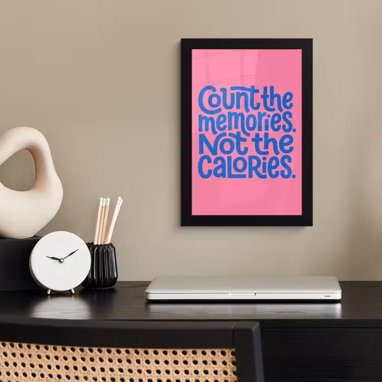 Poster met lijst - Memories - Roze - Blauw - Quote — 3