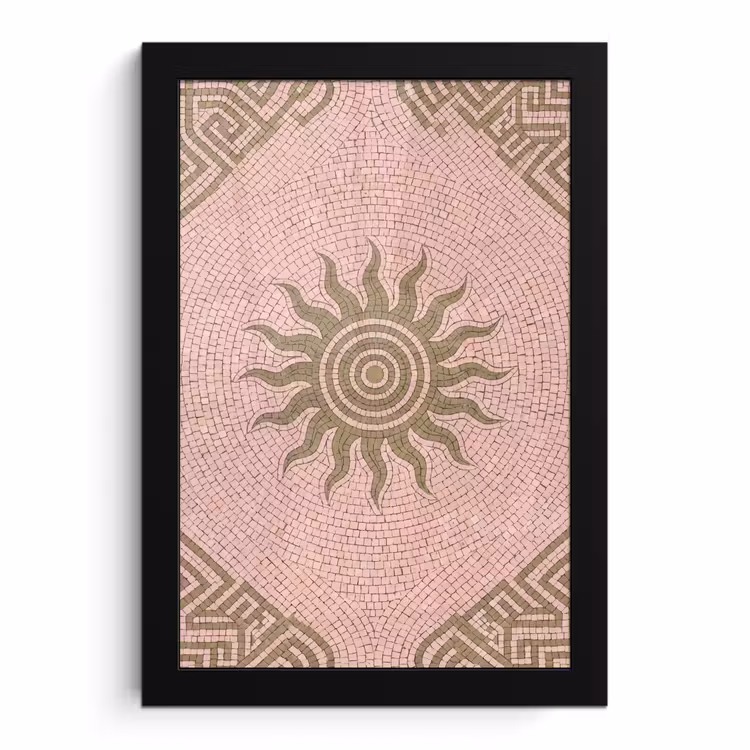 Poster met lijst - Mozaïek - Zon - Patroon - Klassiek - Roze — 1