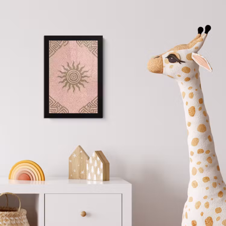 Poster met lijst - Mozaïek - Zon - Patroon - Klassiek - Roze — 5