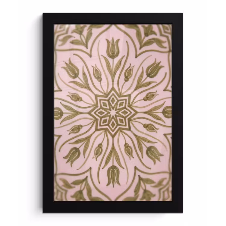 Poster met lijst - Patroon - Mandala - Decoratie - Abstract - Groen — 1