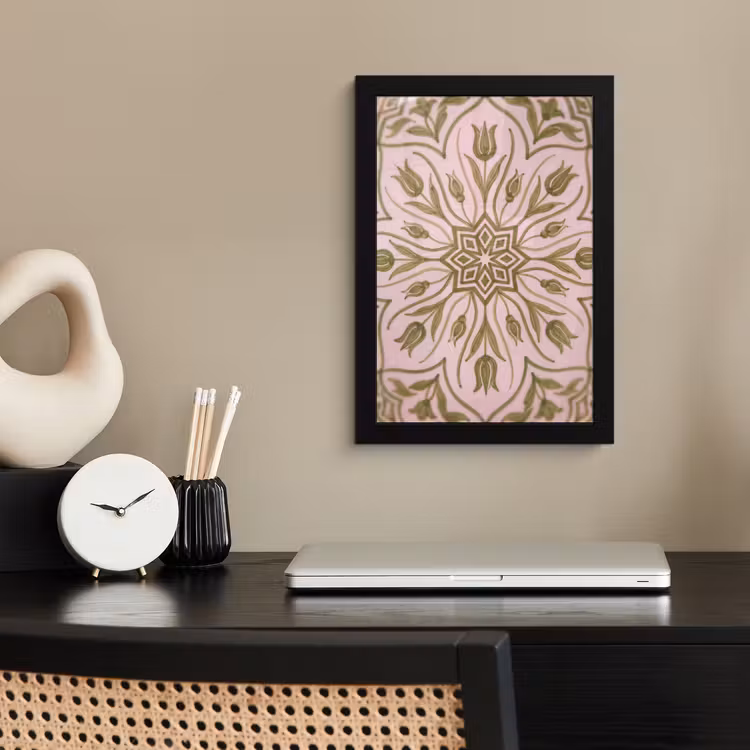 Poster met lijst - Patroon - Mandala - Decoratie - Abstract - Groen — 3