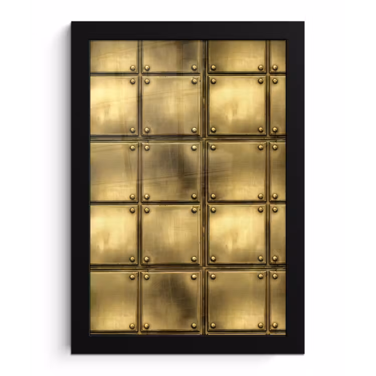 Poster met lijst - Platen - Industrieel - Stoer - Goud — 1