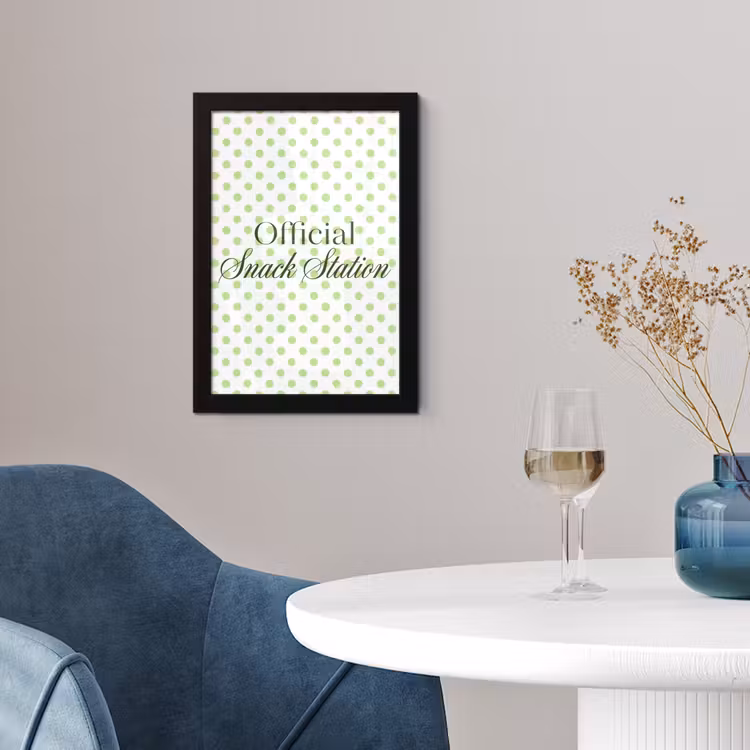 Poster met lijst - Snack Station - Groen - Stippen — 2