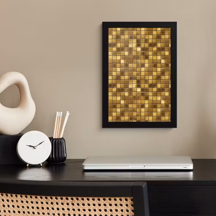 Poster met lijst - Tegels - Mozaïek - Luxe - Warm Goud — 3