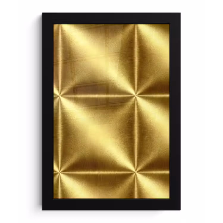 Poster met lijst - Textuur - Geborsteld Goud - Industrieel - Metallic — 1