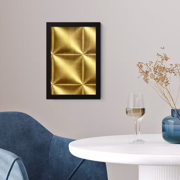 Poster met lijst - Textuur - Geborsteld Goud - Industrieel - Metallic — 2