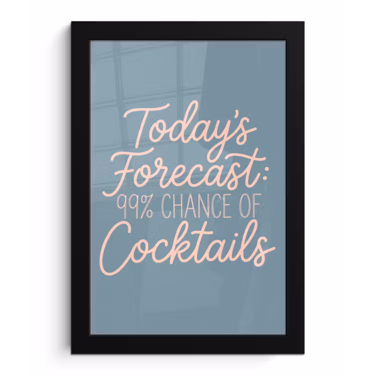 Poster met lijst - Today's Forecast - Cocktails - Blauw — 1