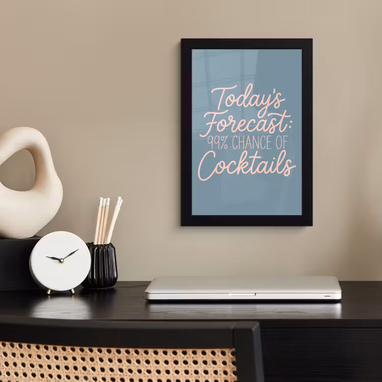 Poster met lijst - Today's Forecast - Cocktails - Blauw — 3