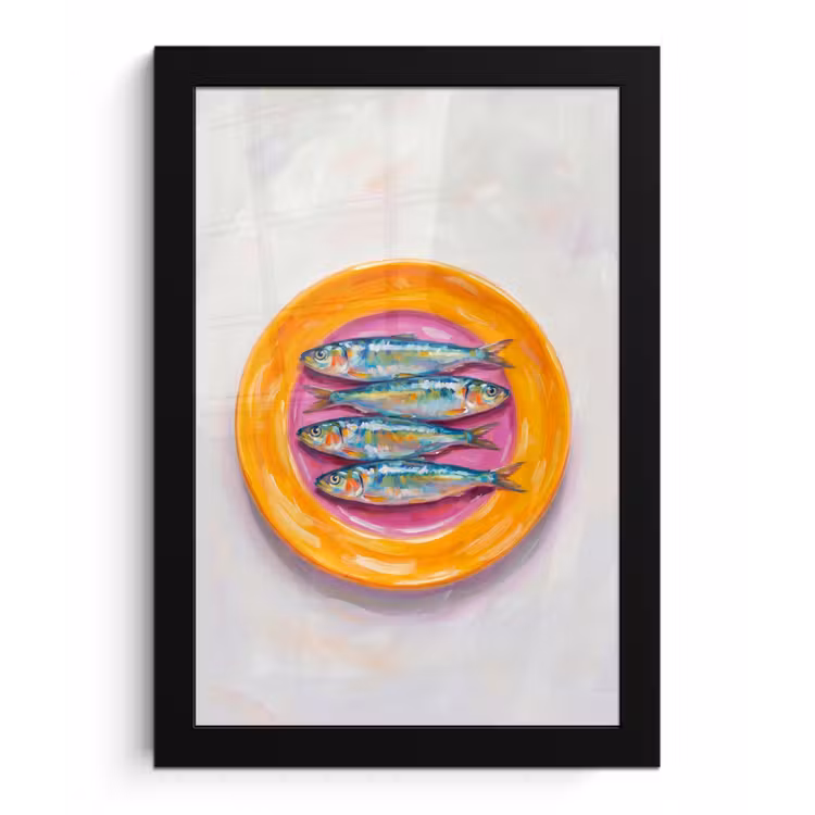 Poster met lijst - Vis - Vier - Eten - Modern - Kleurrijk — 1