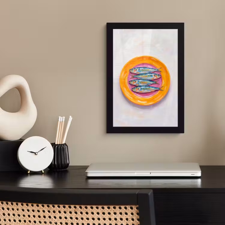 Poster met lijst - Vis - Vier - Eten - Modern - Kleurrijk — 3