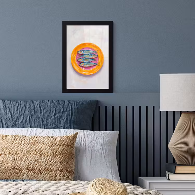 Poster met lijst - Vis - Vier - Eten - Modern - Kleurrijk — 4