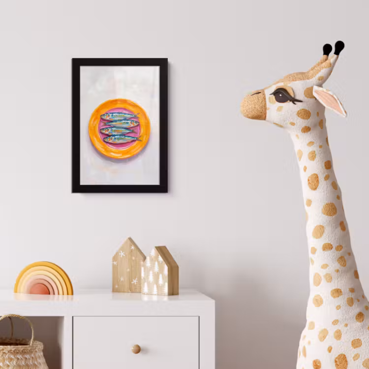 Poster met lijst - Vis - Vier - Eten - Modern - Kleurrijk — 5