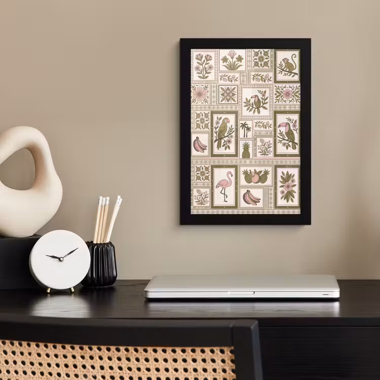 Poster met lijst - Vogel - Tropisch - Patroon - Decoratief - Groen — 3