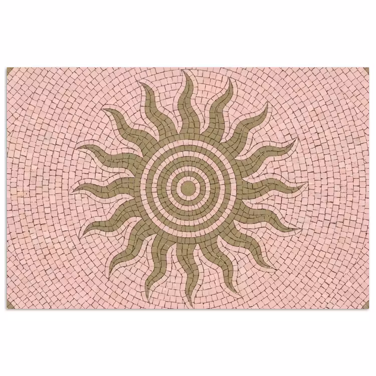 Poster - Mozaïek - Zon - Patroon - Klassiek - Roze — 1