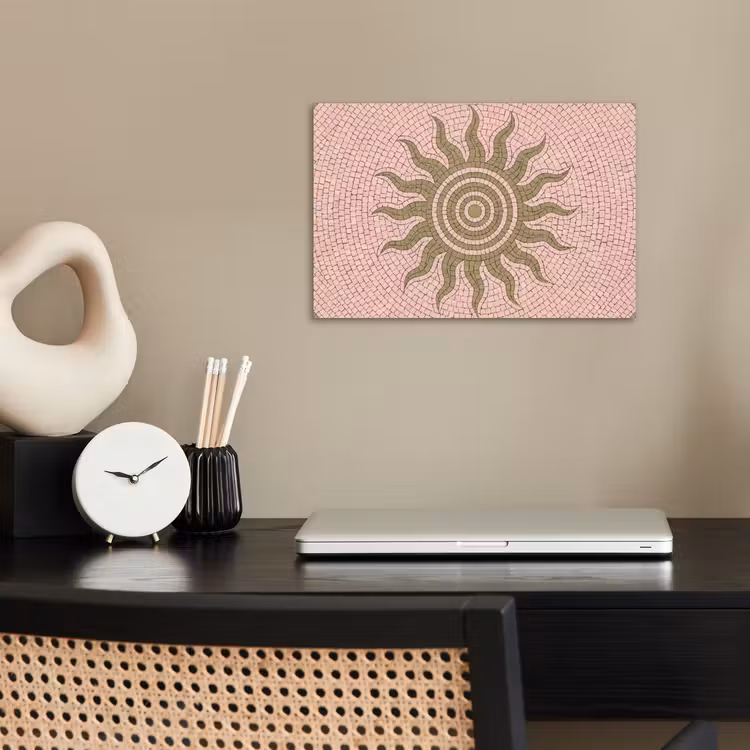 Poster - Mozaïek - Zon - Patroon - Klassiek - Roze — 2
