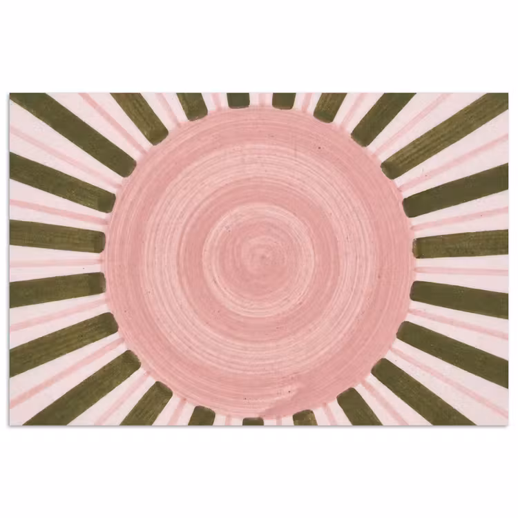 Poster - Patroon - Cirkel - Stralen - Abstract - Roze — 1