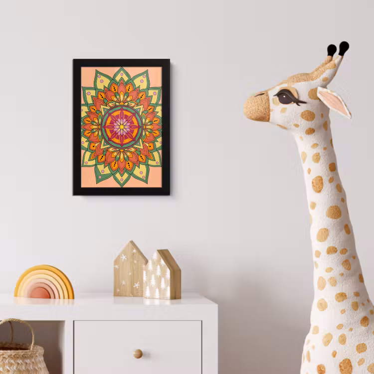 Poster met lijst - Mandala - Bloemen - Abstract - Kleurrijk — 5
