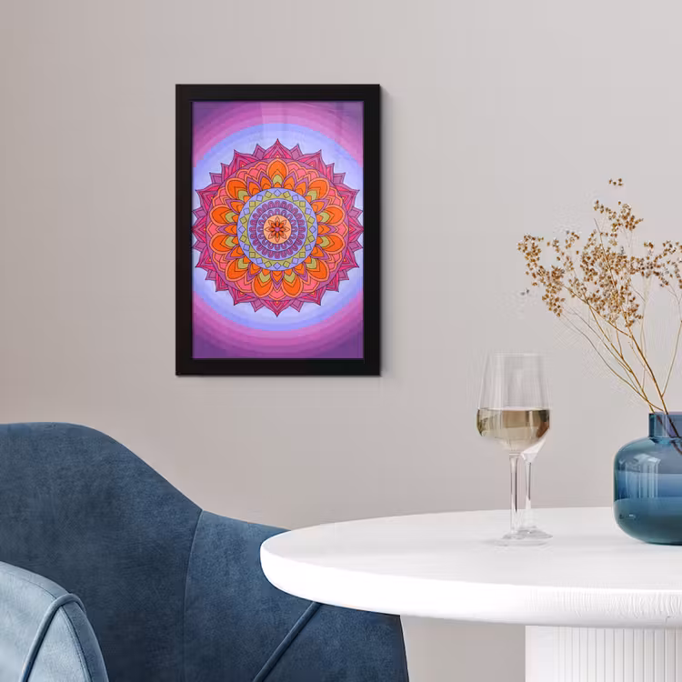 Poster met lijst - Mandala - Cirkel - Abstract - Kleurrijk - Patroon — 2