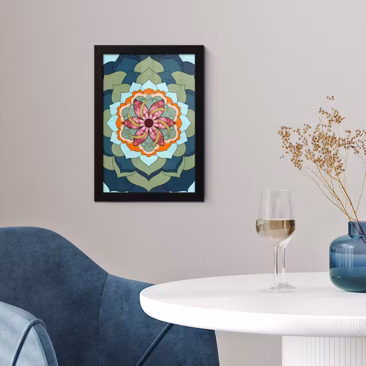 Poster met lijst - Mandala - Geometrisch - Kunst - Decoratief - Kleurrijk — 2