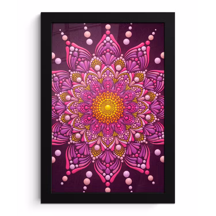 Poster met lijst - Patroon - Stippen - Abstract - Kleurrijk — 1