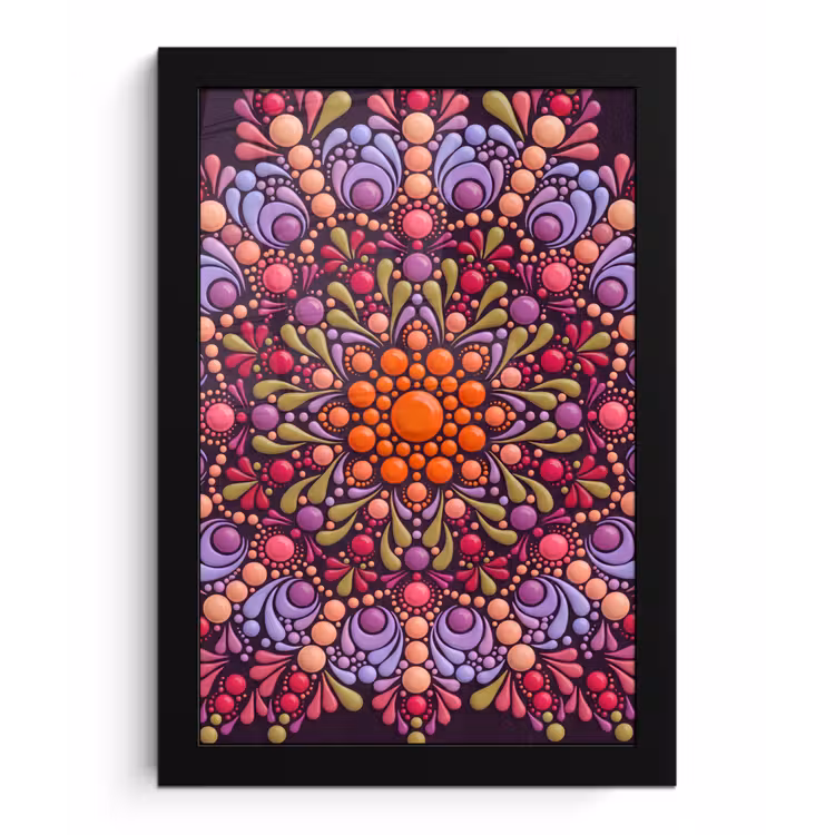Poster met lijst - Patroon - Stippen - Abstract - Modern - Kleurrijk — 1