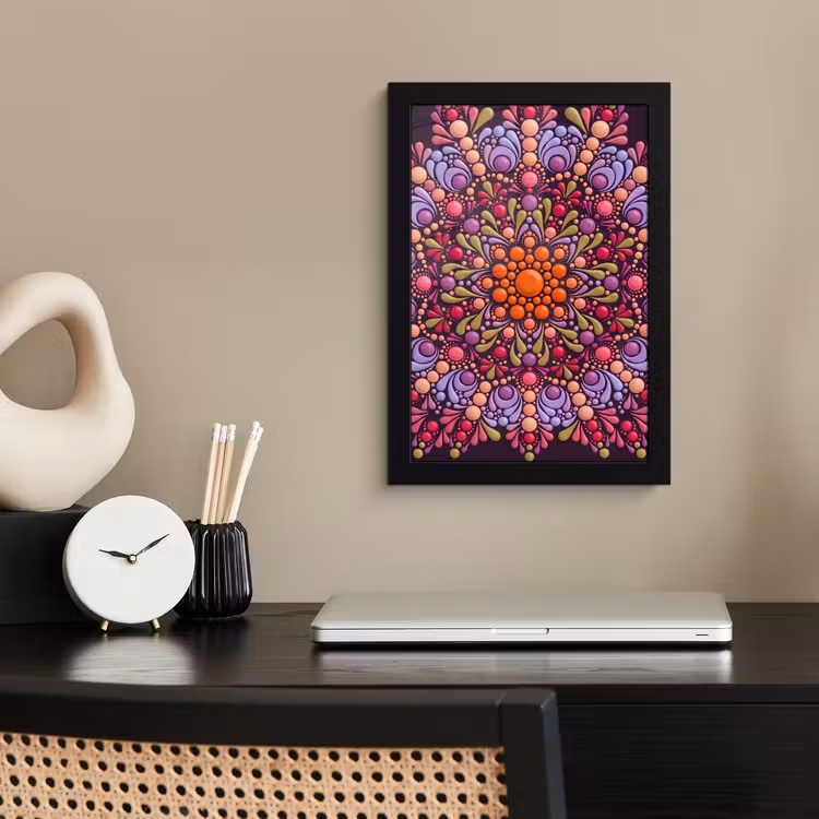 Poster met lijst - Patroon - Stippen - Abstract - Modern - Kleurrijk — 3