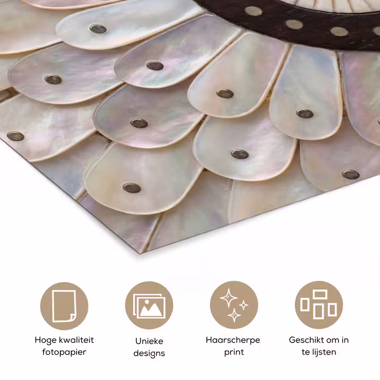 Poster - Parelmoer - Patroon - Decoratie - Ambacht - Wit — 5