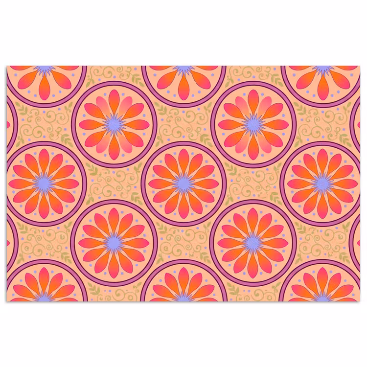 Poster - Patroon - Bloemen - Decoratief - Kleurrijk - Modern — 1