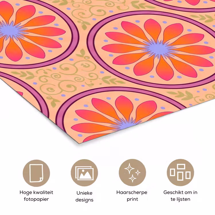 Poster - Patroon - Bloemen - Decoratief - Kleurrijk - Modern — 5