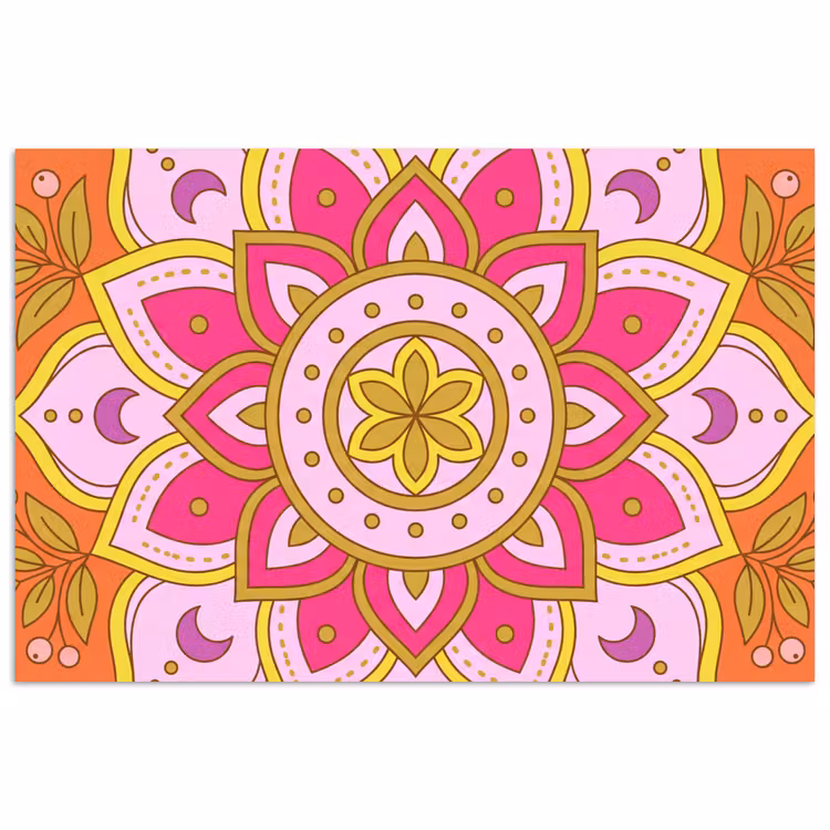 Poster - Patroon - Bloemmotief - Decoratie - Abstract - Roze — 1