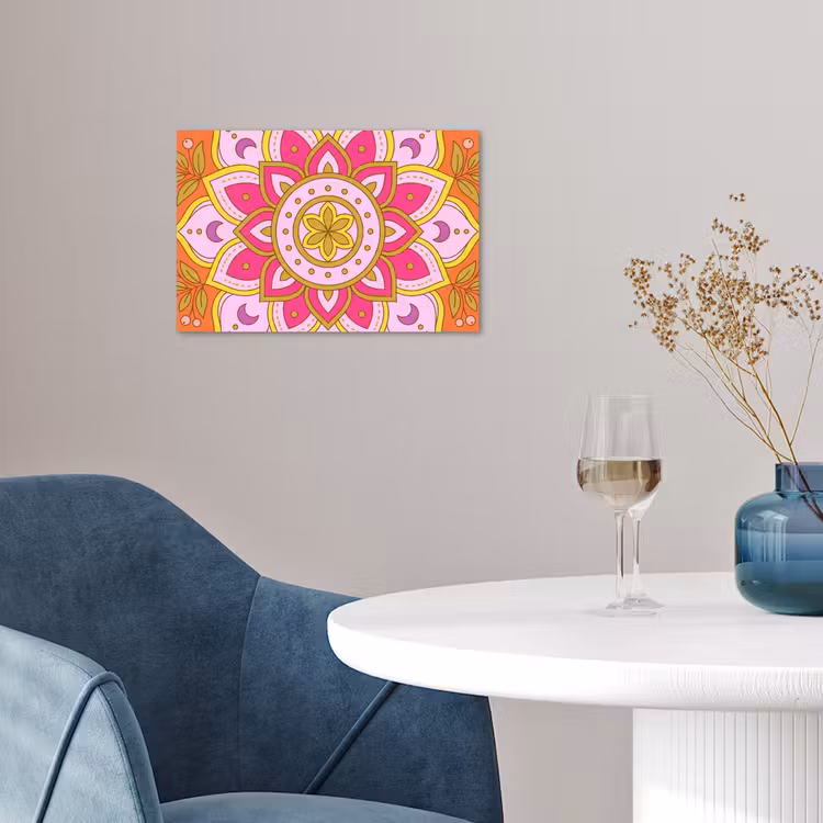 Poster - Patroon - Bloemmotief - Decoratie - Abstract - Roze — 4