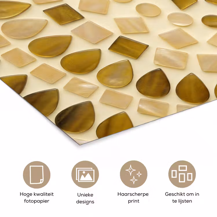 Poster - Patroon - Vormen - Mozaïek - Abstract - Goud — 5