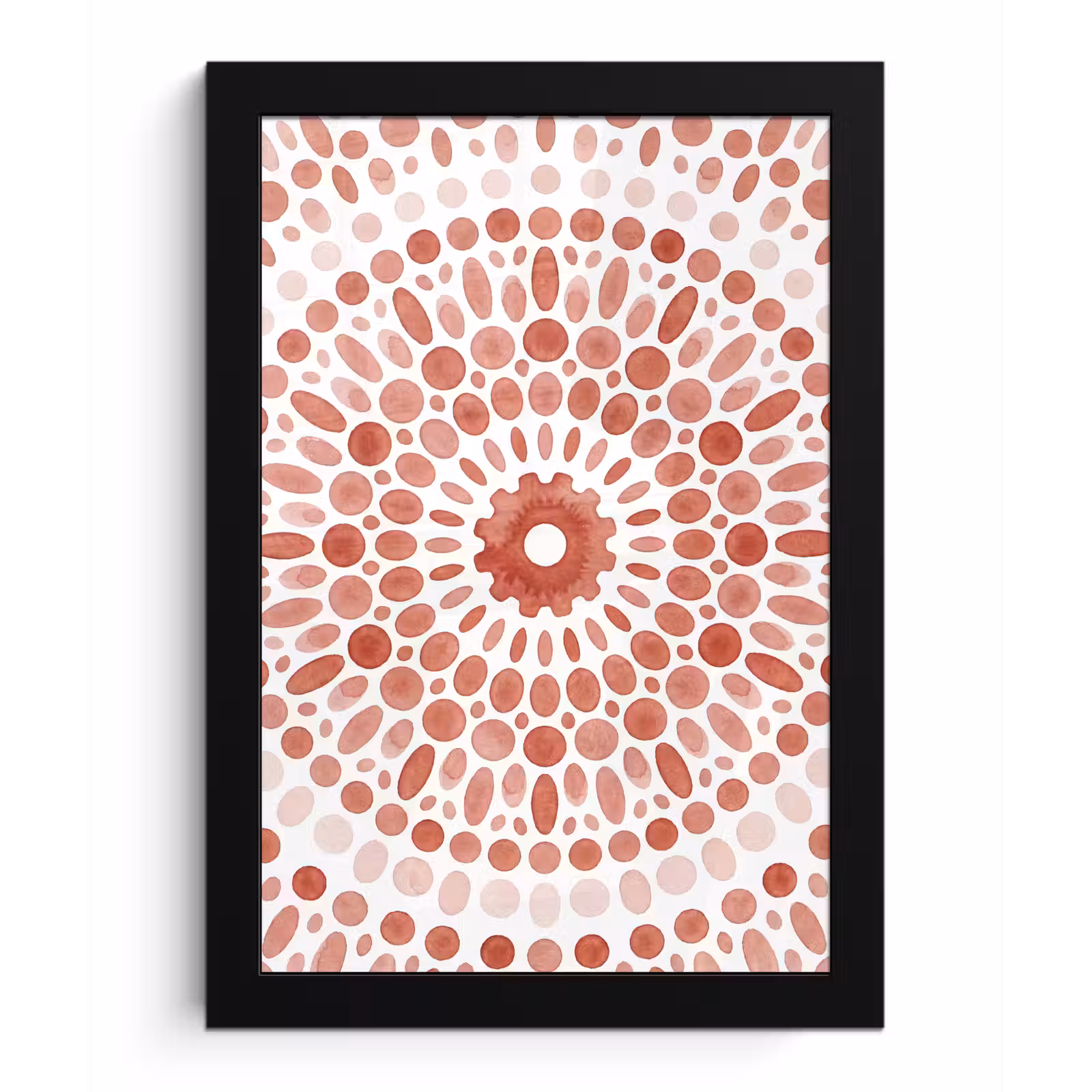 Poster met lijst - Patroon - Cirkels - Abstract - Modern - Rood — 1