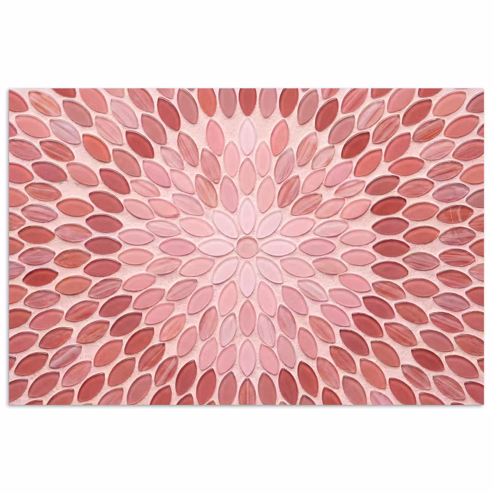 Poster - Patroon - Mozaïek - Ovaal - Abstract - Roze — 1