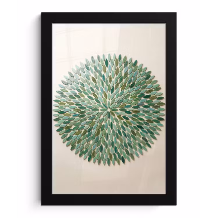 Poster met lijst - Patroon - Blad - Groen - Abstract — 1
