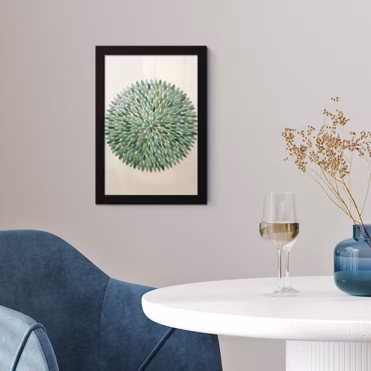 Poster met lijst - Patroon - Blad - Groen - Abstract — 2