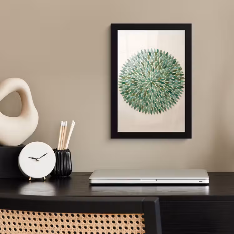 Poster met lijst - Patroon - Blad - Groen - Abstract — 3