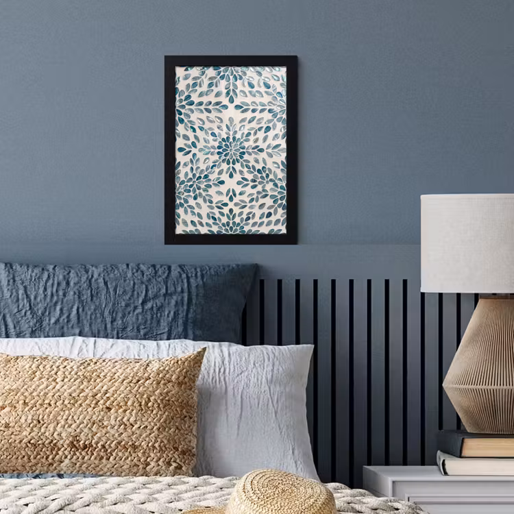 Poster met lijst - Patroon - Bladeren - Abstract - Modern - Turquoise — 4